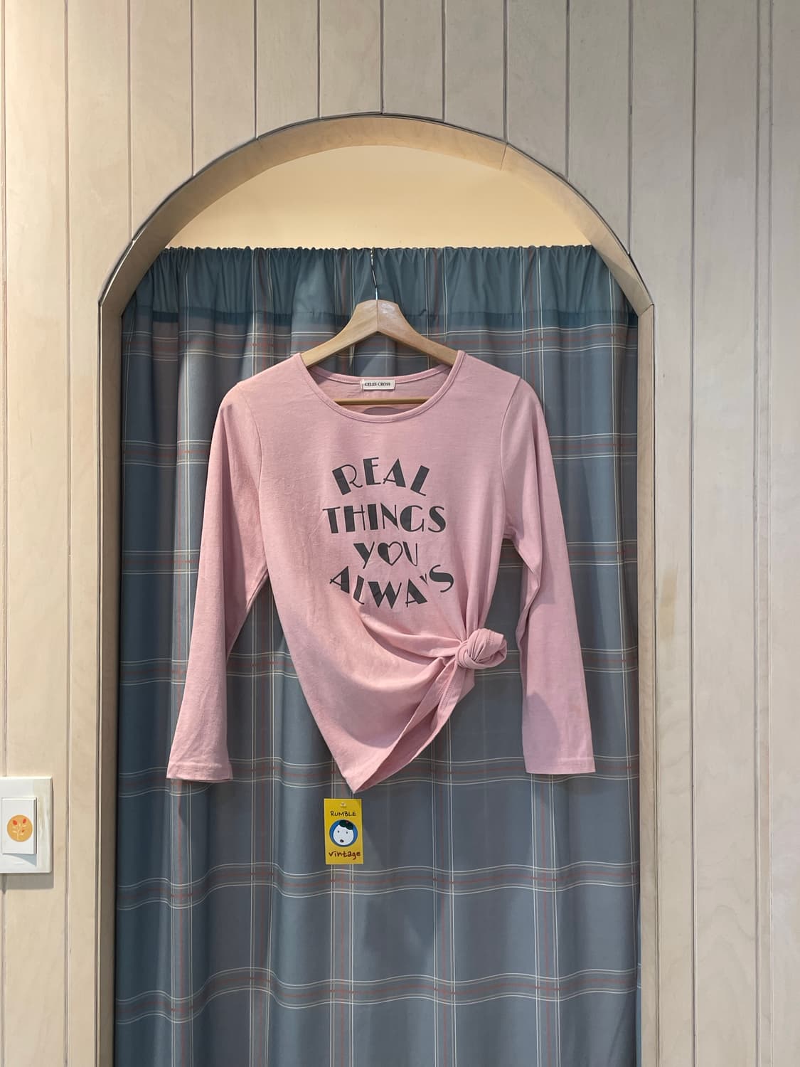 일본빈티지 연핑크 긴팔티 상품이미지1