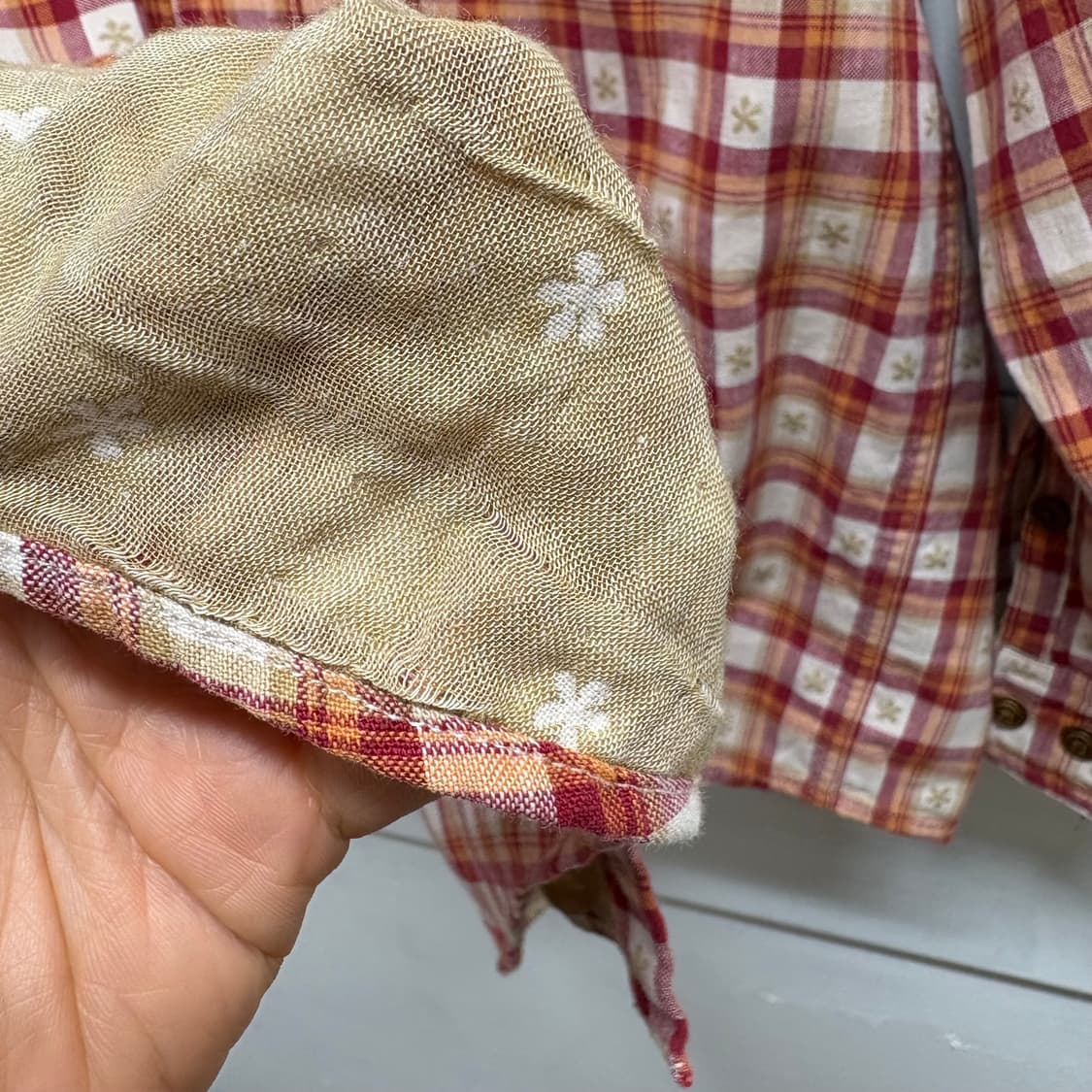 JANERIVER 자수 모리걸 체크 남방 M 상품이미지8