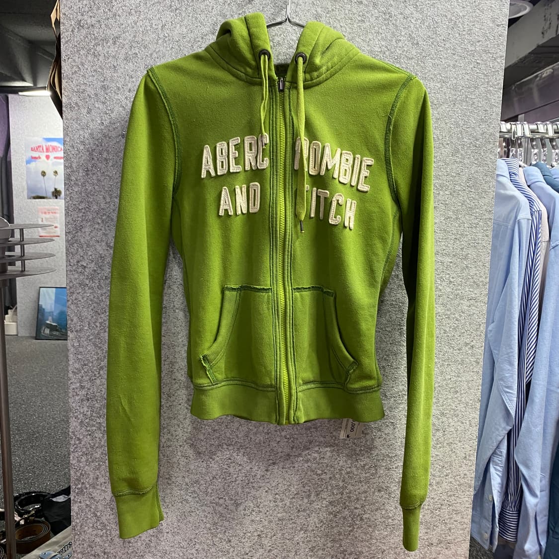 아베크롬비 Y2K 스펠아웃 로고 그린 후드집업 B3599 상품이미지2