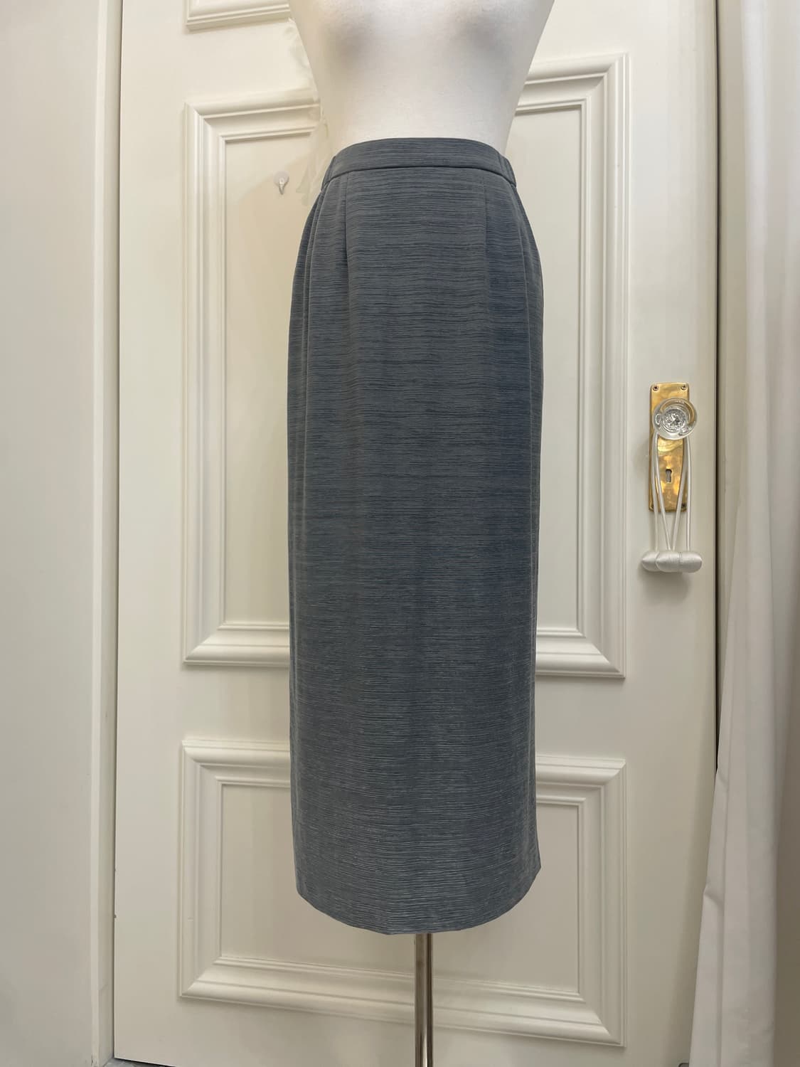 charcoal pleats basic long skirt 상품이미지5