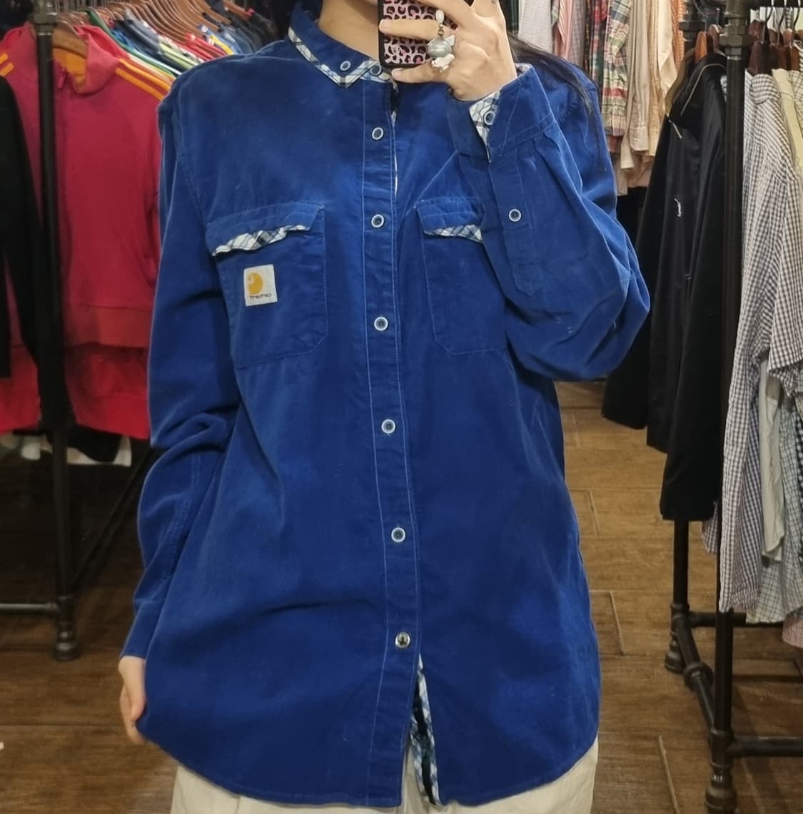 [Hi] 칼하트 긴팔 코듀로이 셔츠 블루 상품이미지1