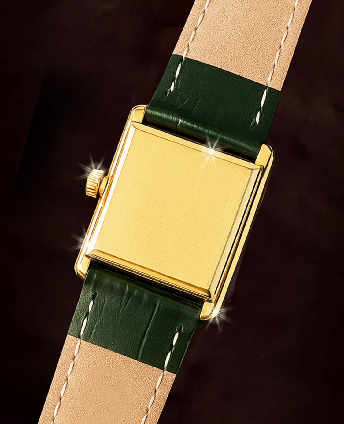 희귀 오메가 드빌 그린 선레이 18K GP 여성 가죽 수동 시계 상품이미지6