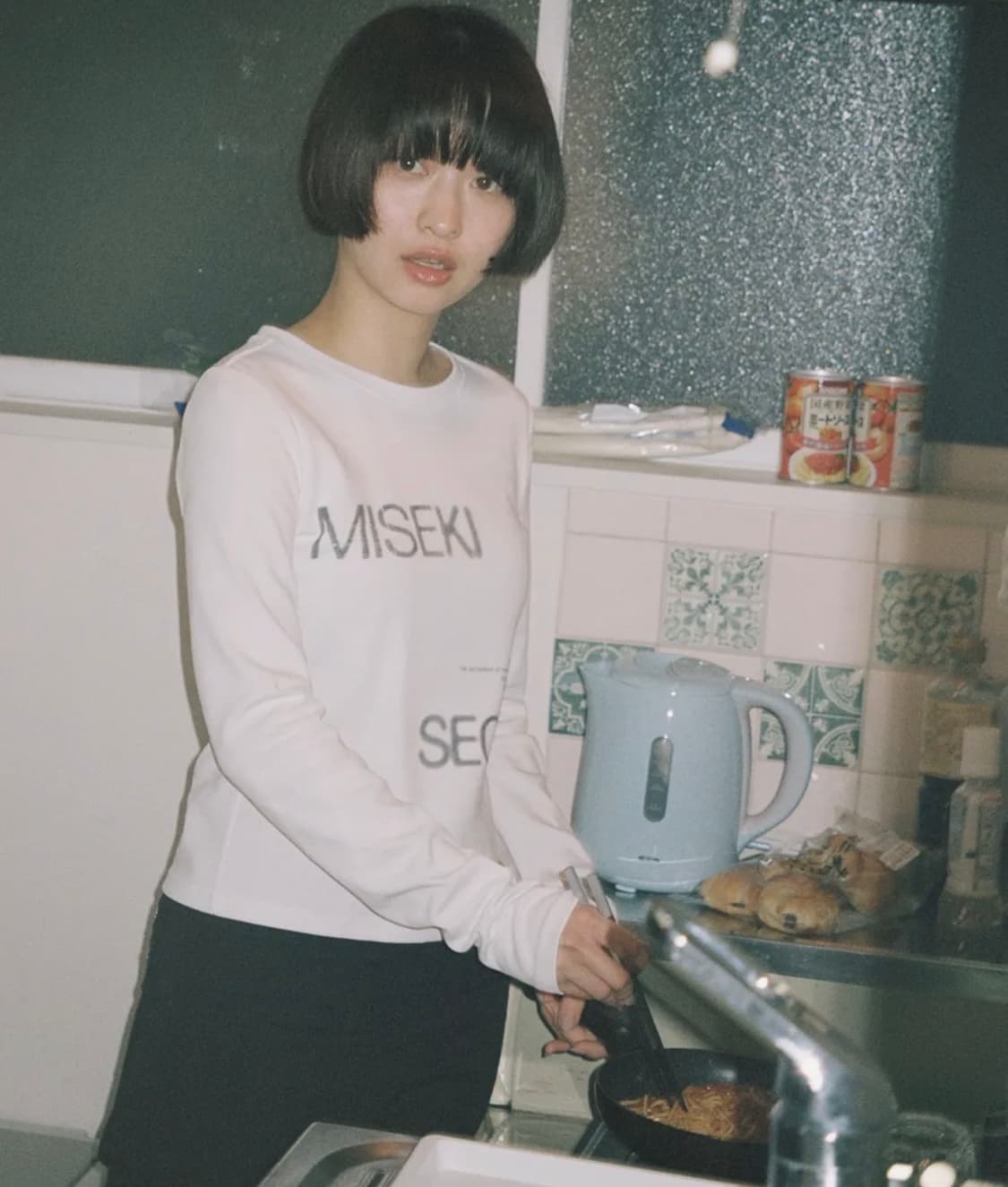 MISEKI SEOUL Logo long sleeves WHITE 상품이미지1