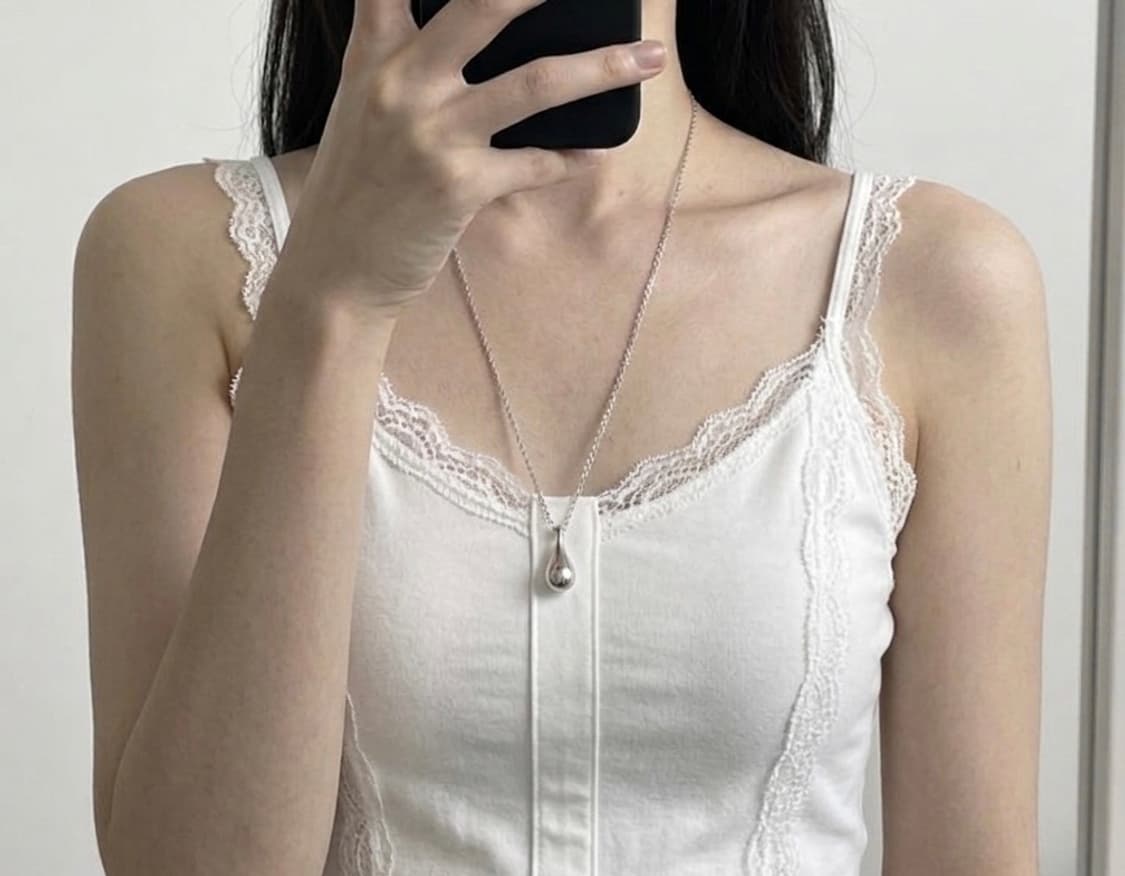 (맞춤) 써지컬 물방울 초콜릿 펜던트 드롭 롱목걸이 상품이미지2