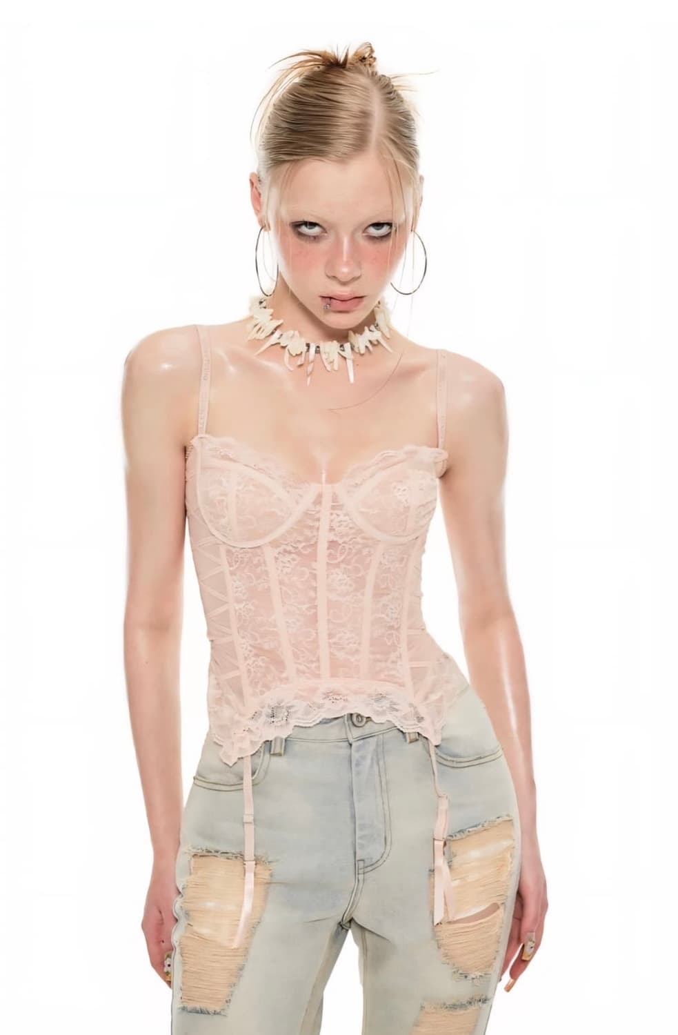 원진스튜디오 레이스 코르셋 탑 상품이미지1