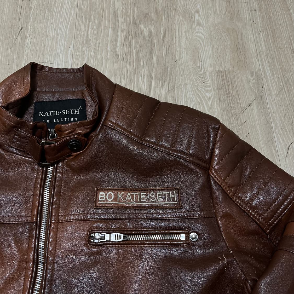 KATIE-SETH 남성 천연 양가죽 바이커 가죽 자켓 L(100) 상품이미지2