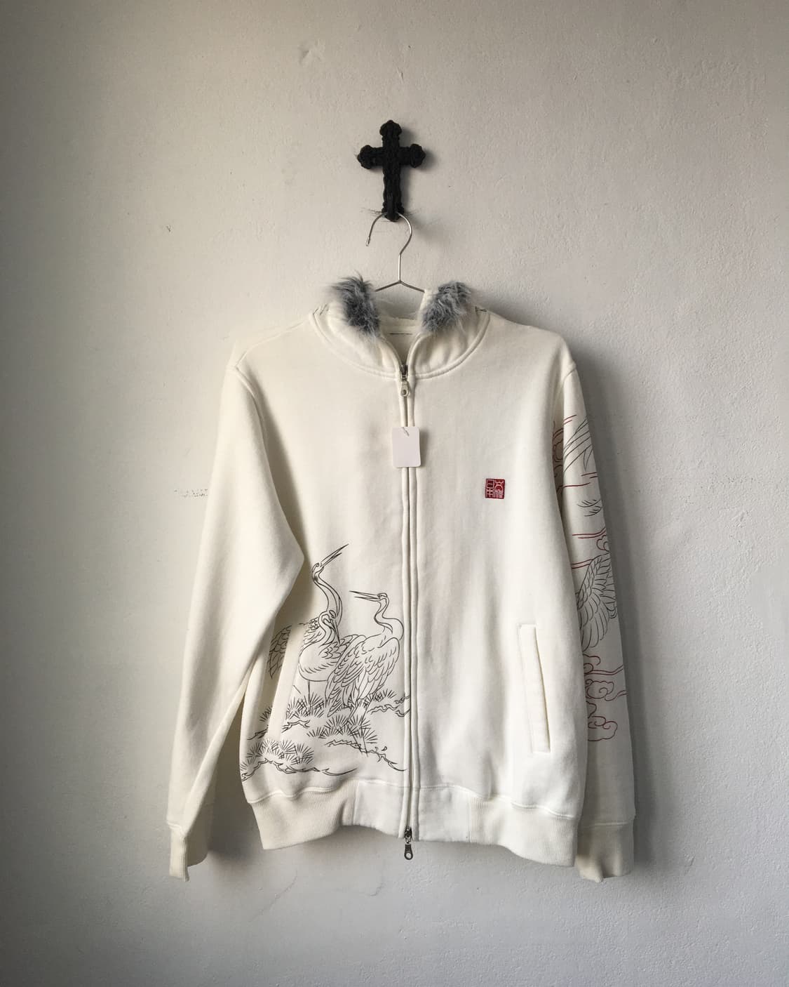 Fake fur hood oriental hood zip up 상품이미지2