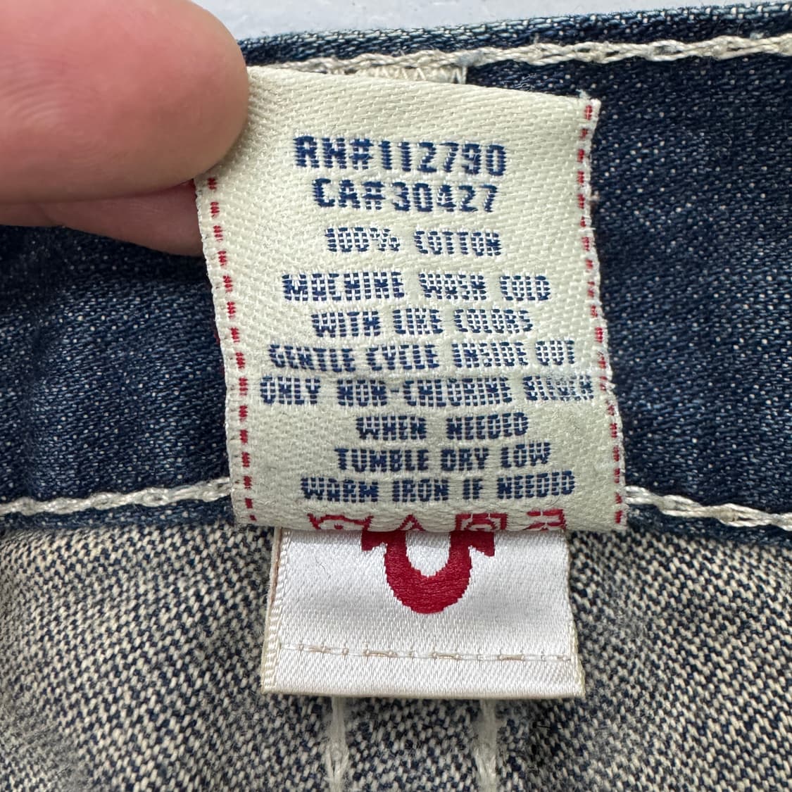 트루릴리전 Y2K 흰색스티치 로우라이즈 데님팬츠 상품이미지8