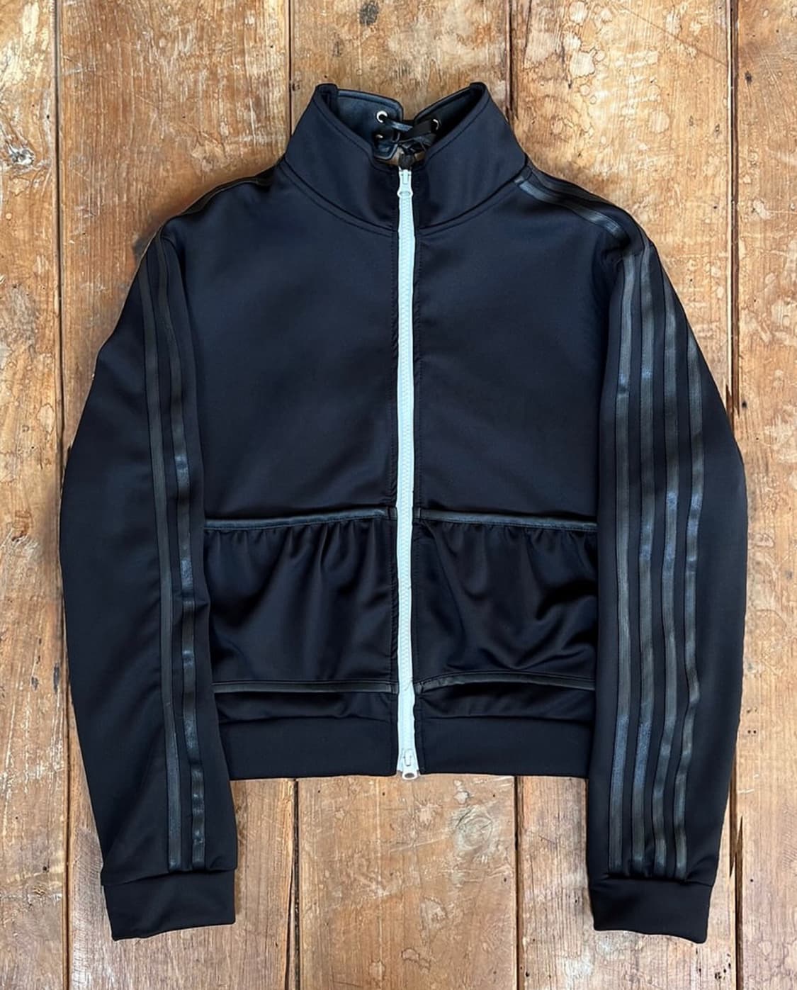 오스하이 넥 코르셋 져지 집업 - 블랙 상품이미지4