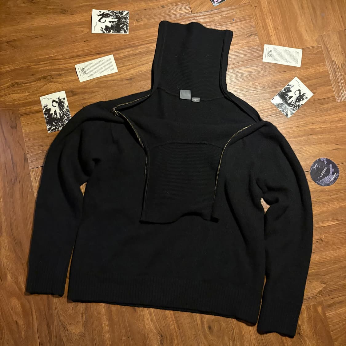 ARMANI EXCHANGE 더블 사이드 넥 집업 울 니트 상품이미지8