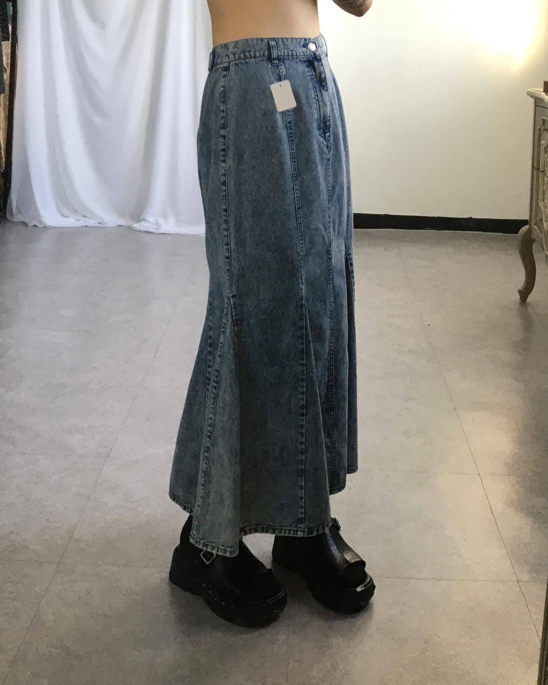 Washed lnog skirt 상품이미지1
