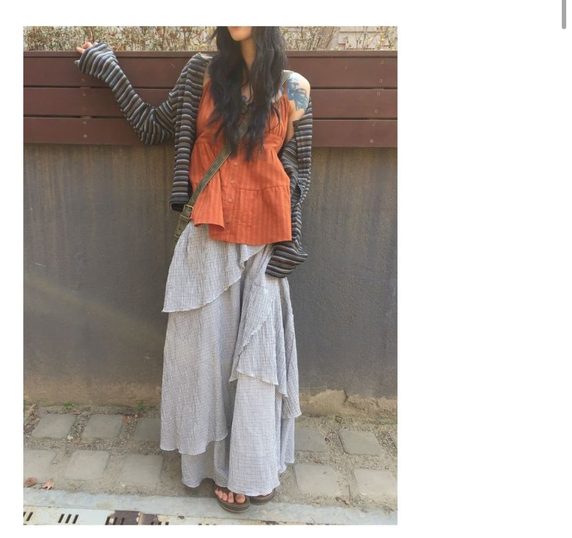 모래하우스 튤립 체크 스커트 상품이미지4