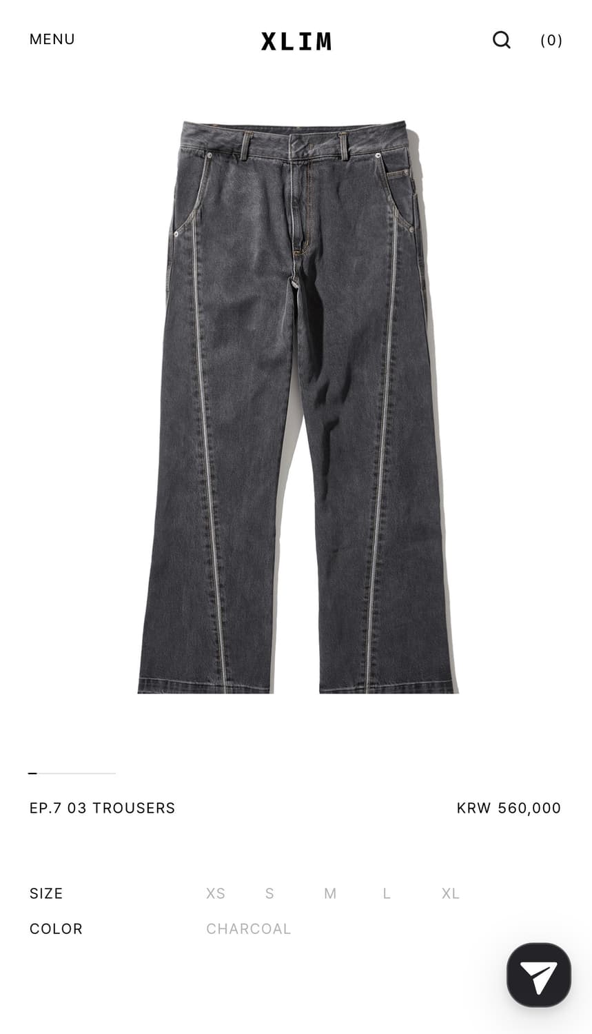 xlim ep7. 03 trousers 차콜 Msize 상품이미지2