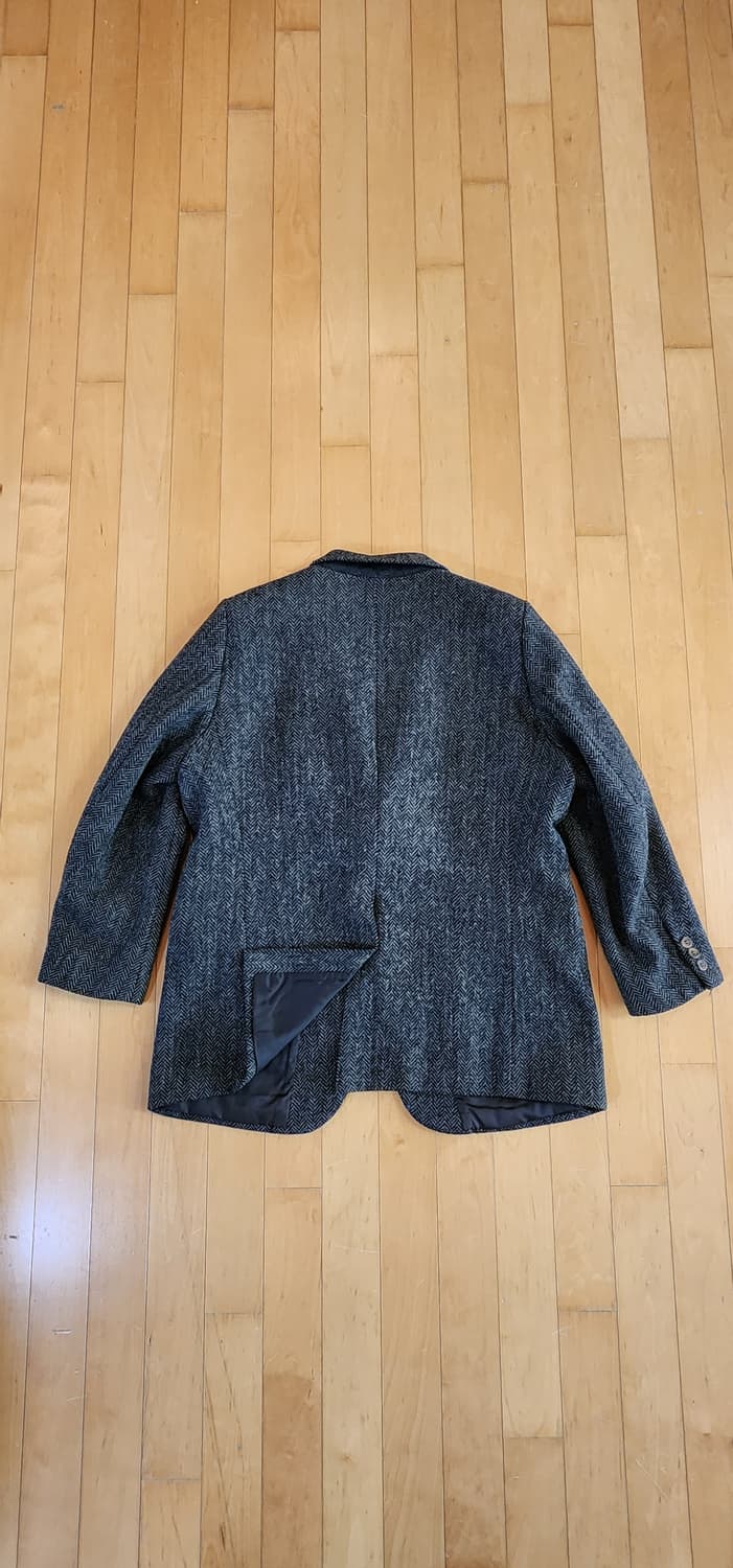 해리스트위드 헤링본 진그레이 모직자켓 L 상품이미지5