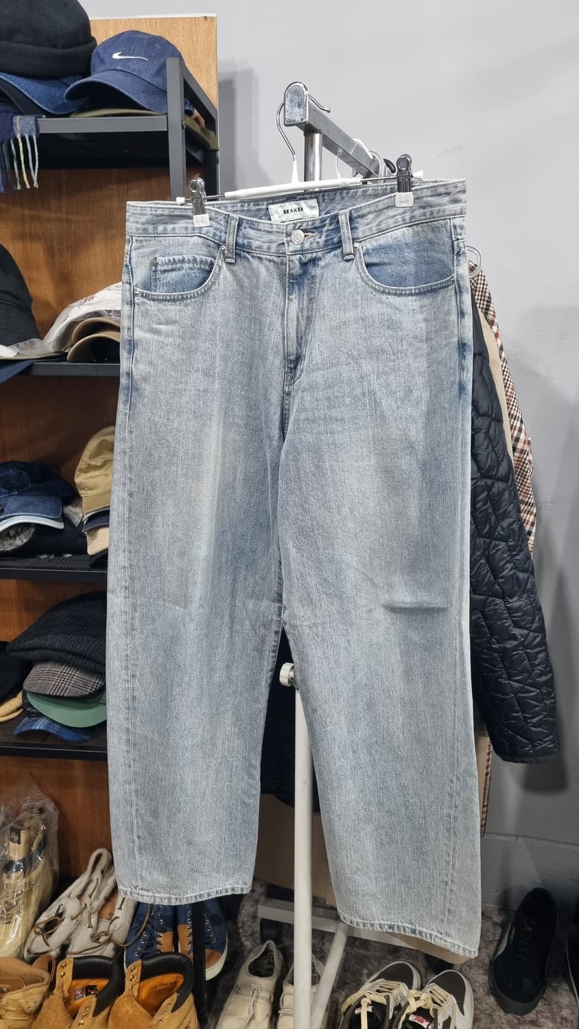 BEAKER Wide Fit 연청바지 허리33 (허리단면43,총장102) 상품이미지1