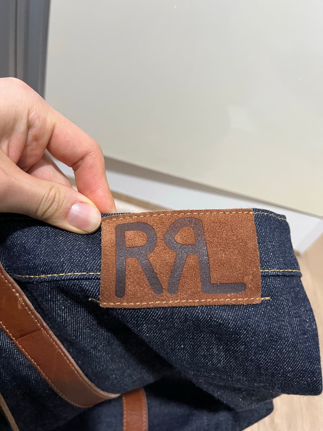 RRL 레더 트림 데님 토트백 상품이미지7