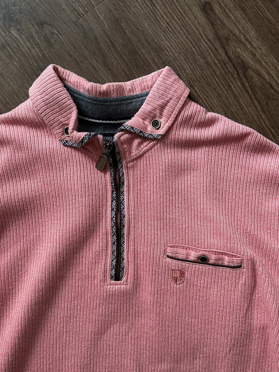 Nicole Morrison 웜톤 핑크 하프집업 니트 상품이미지10