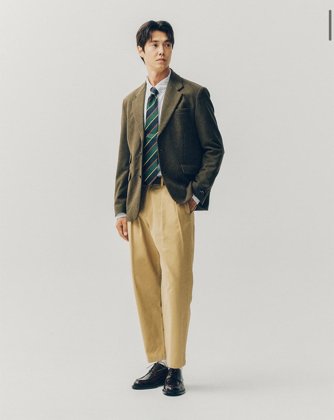 Yale 예일 헤리티지 울 블레이저 헤링본 브라운 상품이미지3