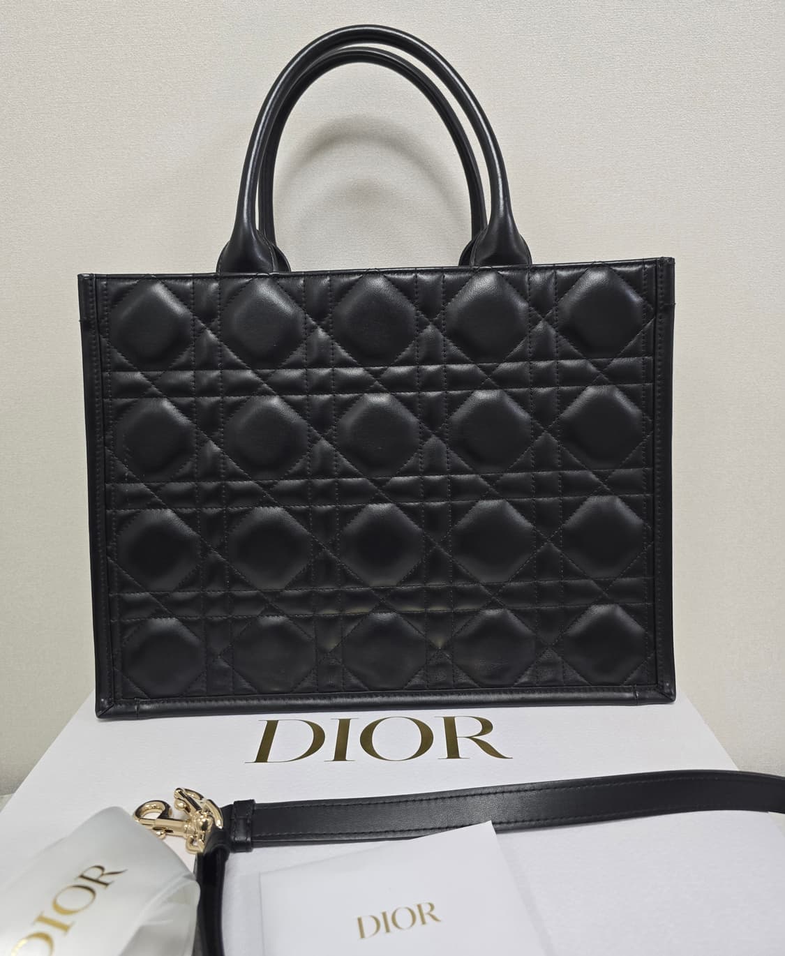 디올 까나쥬 북토트 레더 미디움 판매 상품이미지5