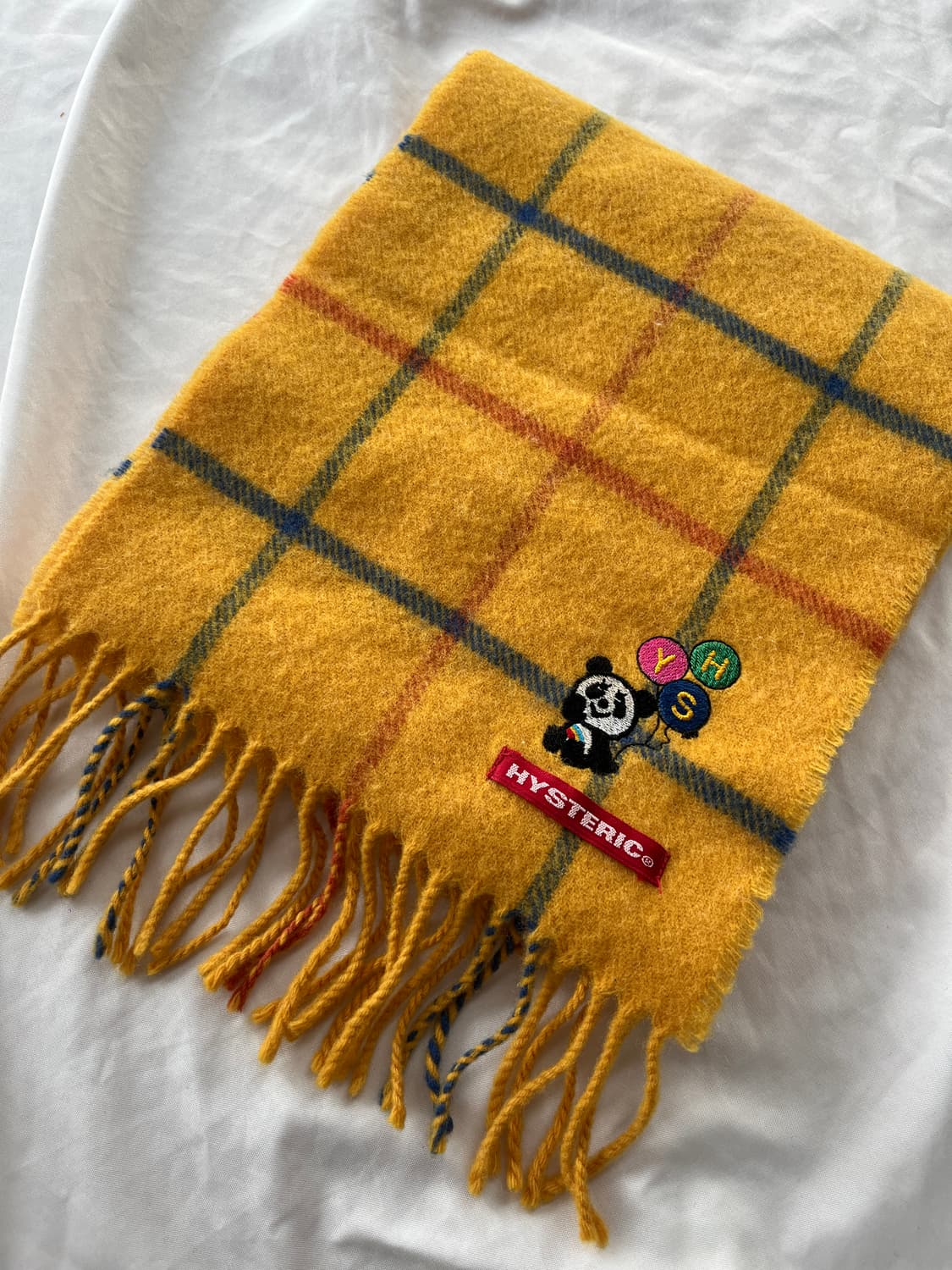 히스테릭 글래머 아카이브 팬더 자수 체크 머플러 상품이미지2