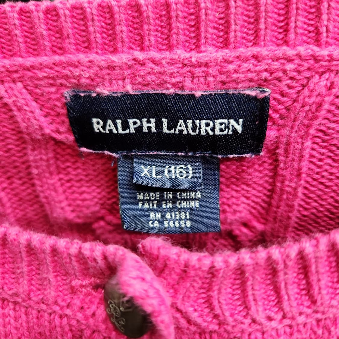 폴로랄프로렌 로고 크롭 케이블 니트 가디건  S 상품이미지5