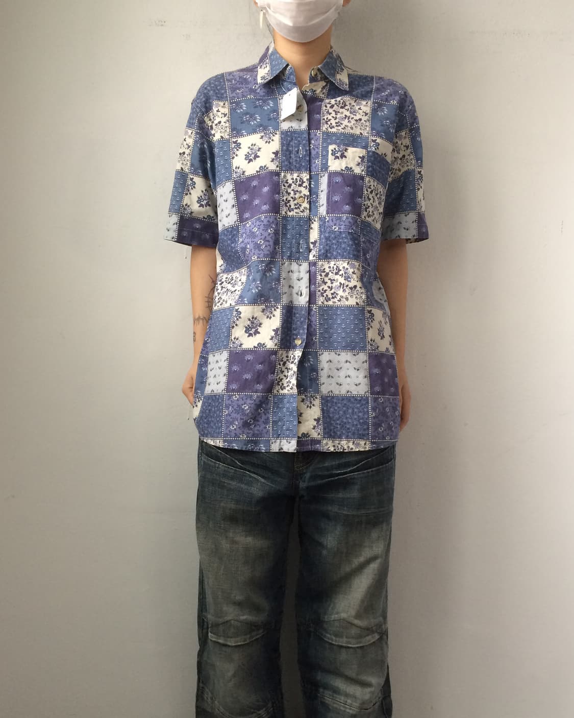 Patch work pattern shirt 상품이미지1