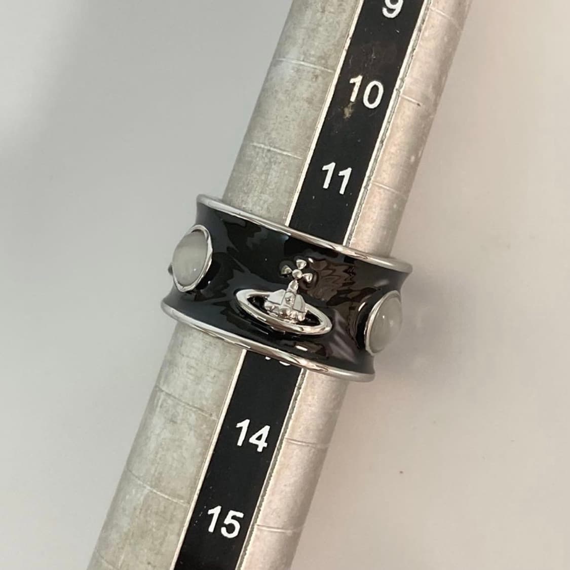 비비안웨스트우드 블랙 원석 orb 로고 링 반지(새상품) 상품이미지7