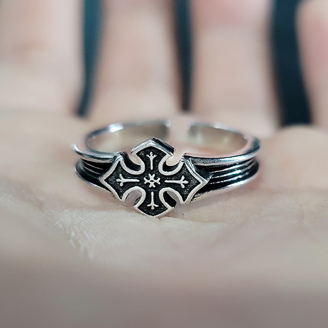 Morvane 백동 남자 엔틱 빈티지 명품 고대 십자가 반지 상품이미지5