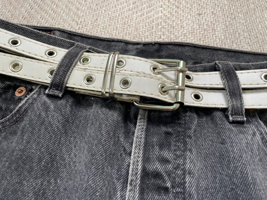 빈티지 더블 아일렛 실버버클 벨트  상품이미지2