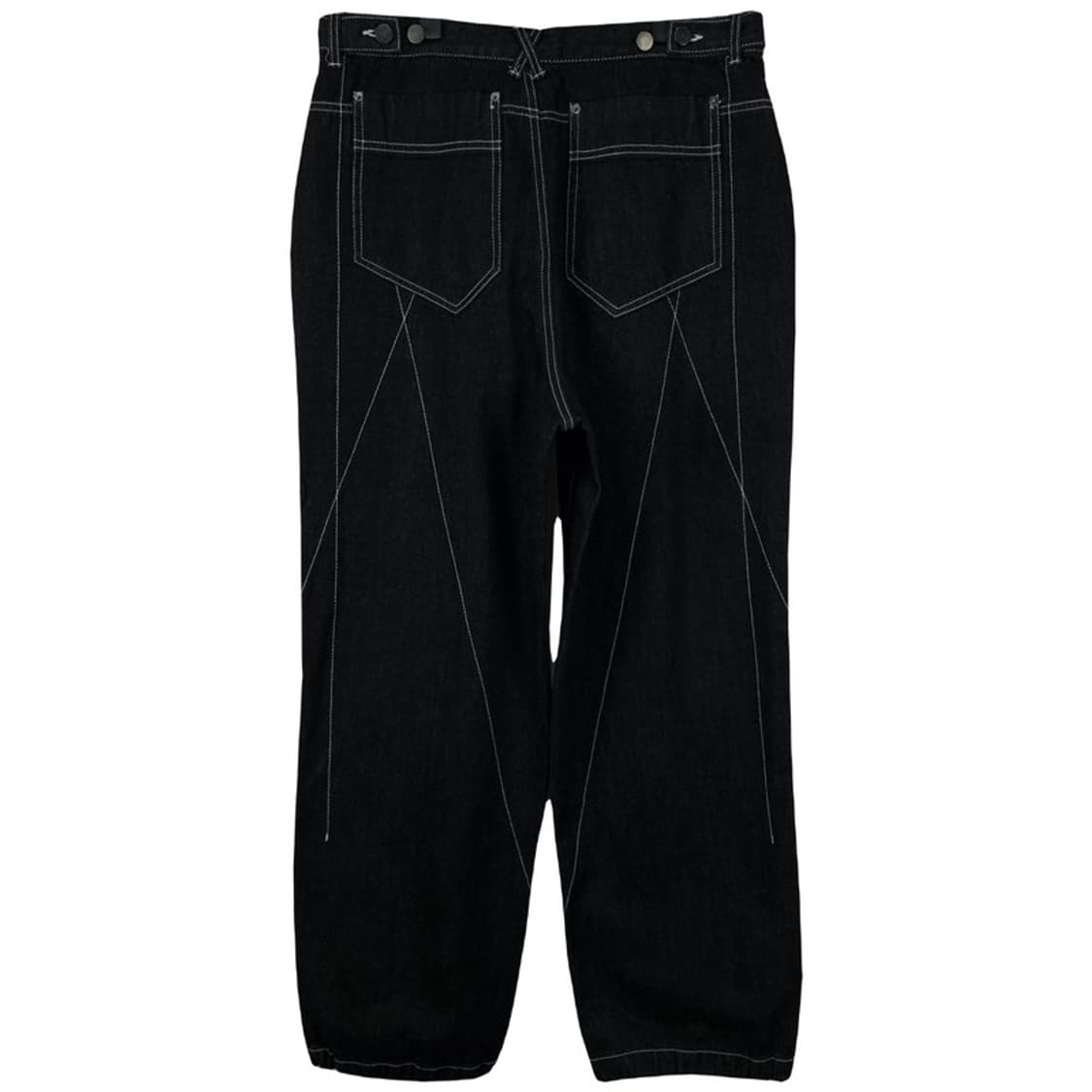 [트래블] 루즈핏 스티치 흑청 데님 팬츠 M18298 상품이미지3