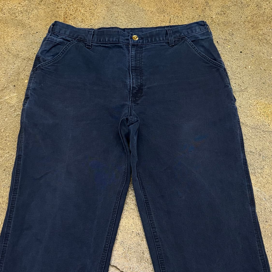 00s USA 빈티지 칼하트 샌드스톤 싱글니 더블니 워크팬츠 상품이미지3