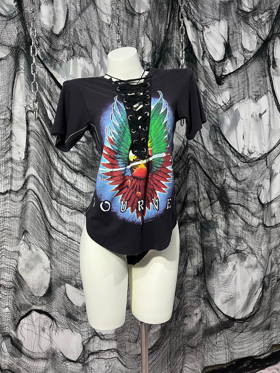 rock eyelet slit printing top 상품이미지3
