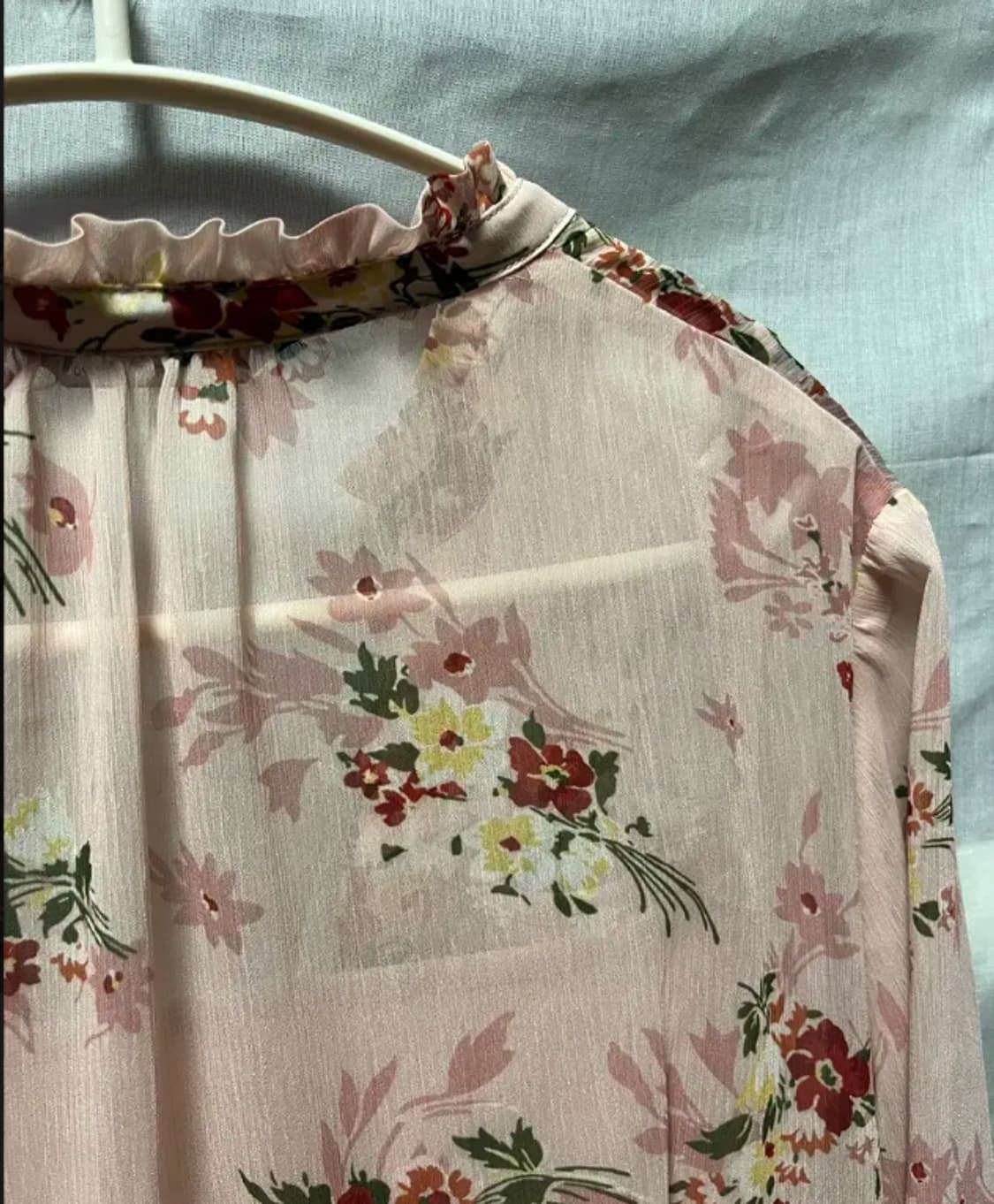 헤지스 핑크 플라워 쉬폰 미디원피스 상품이미지4