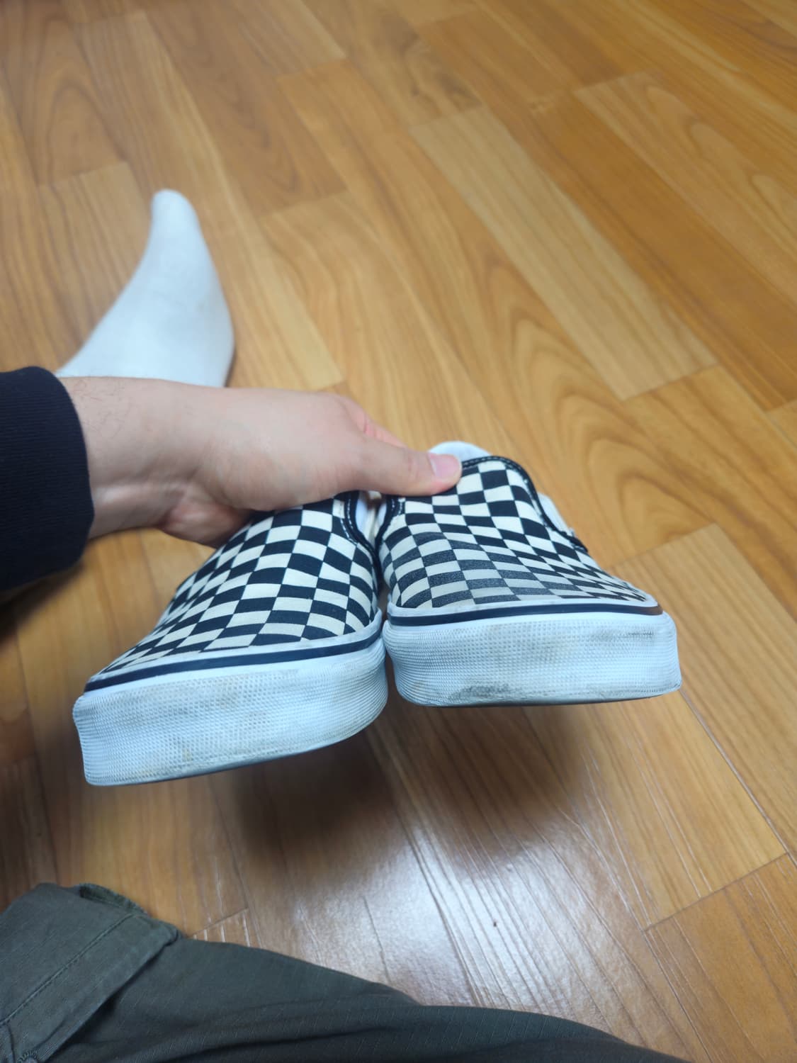 반스 체커보드 슬립온 블랙/화이트 280 상품이미지5