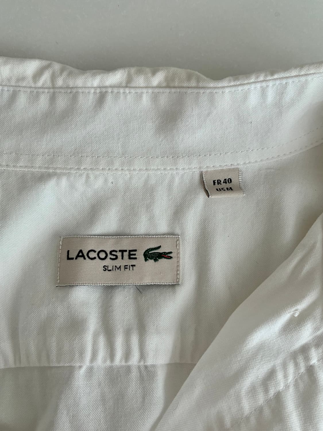 100) 라코스테 슬림핏 반팔 셔츠 화이트 상품이미지4