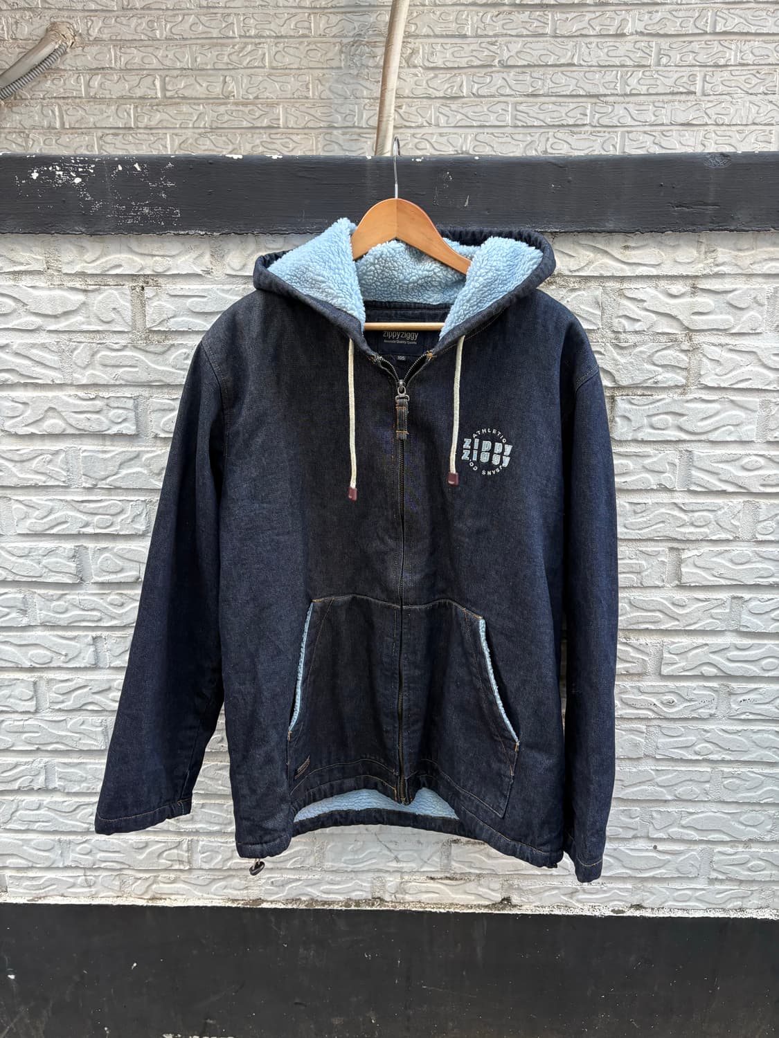 오버핏 데님 후드집업 상품이미지3