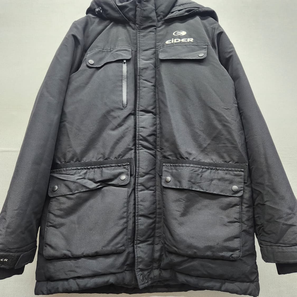 아이더 로고 후드 덕다운 패딩 XS(M) 상품이미지2