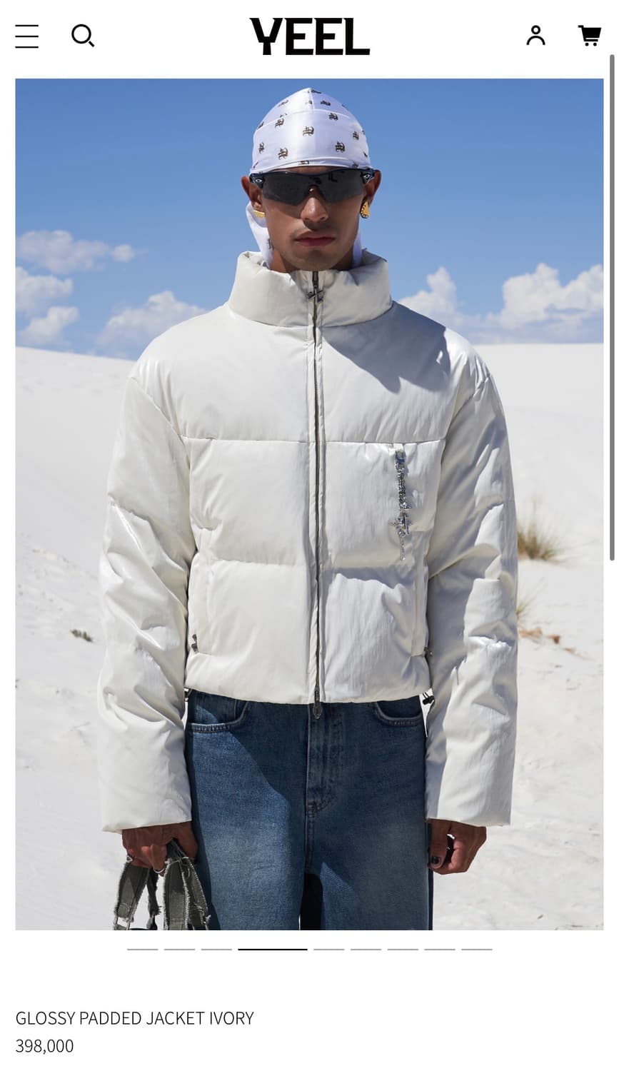 (새상품) LEEY YEEL 글로시 패딩 화이트 상품이미지5