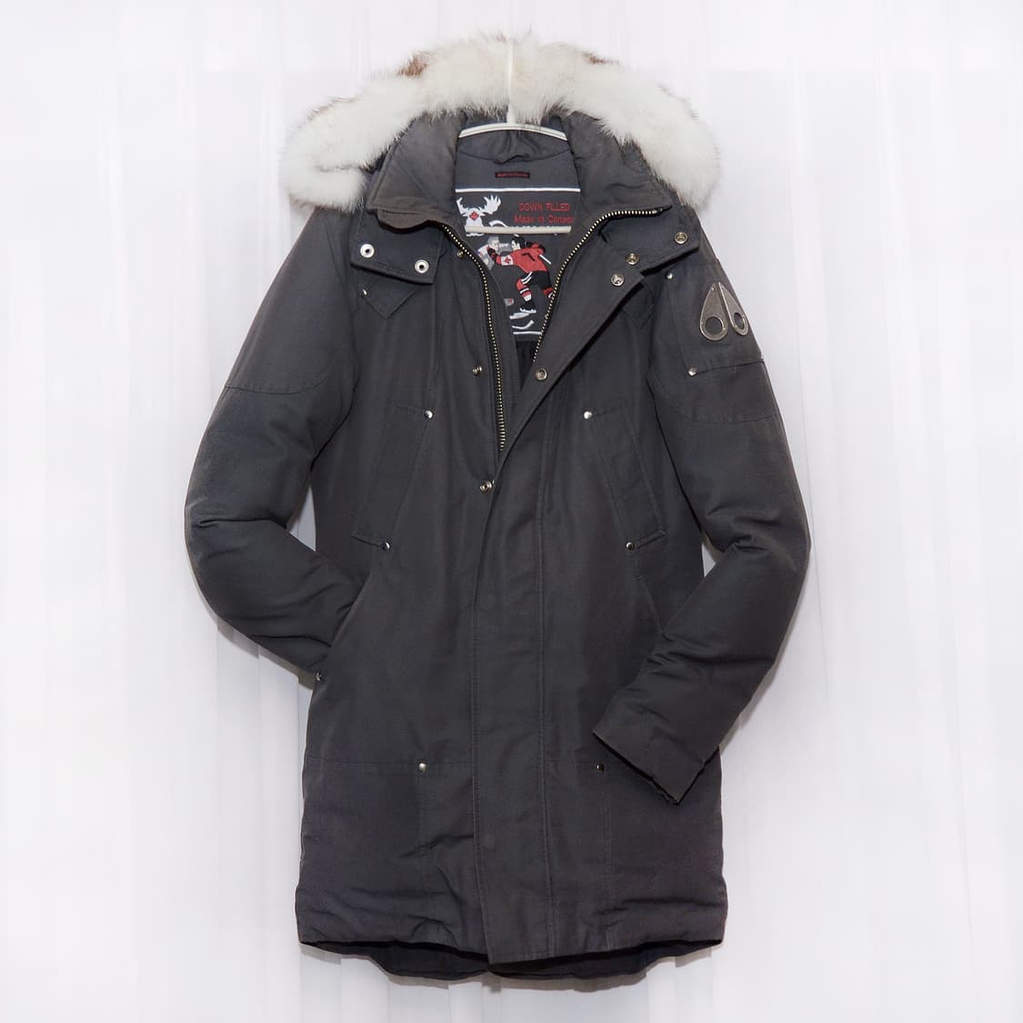 무스너클 스틸링 그레이 화이트 폭스퍼 다운 롱패딩 (XS / 90-95) 상품이미지1