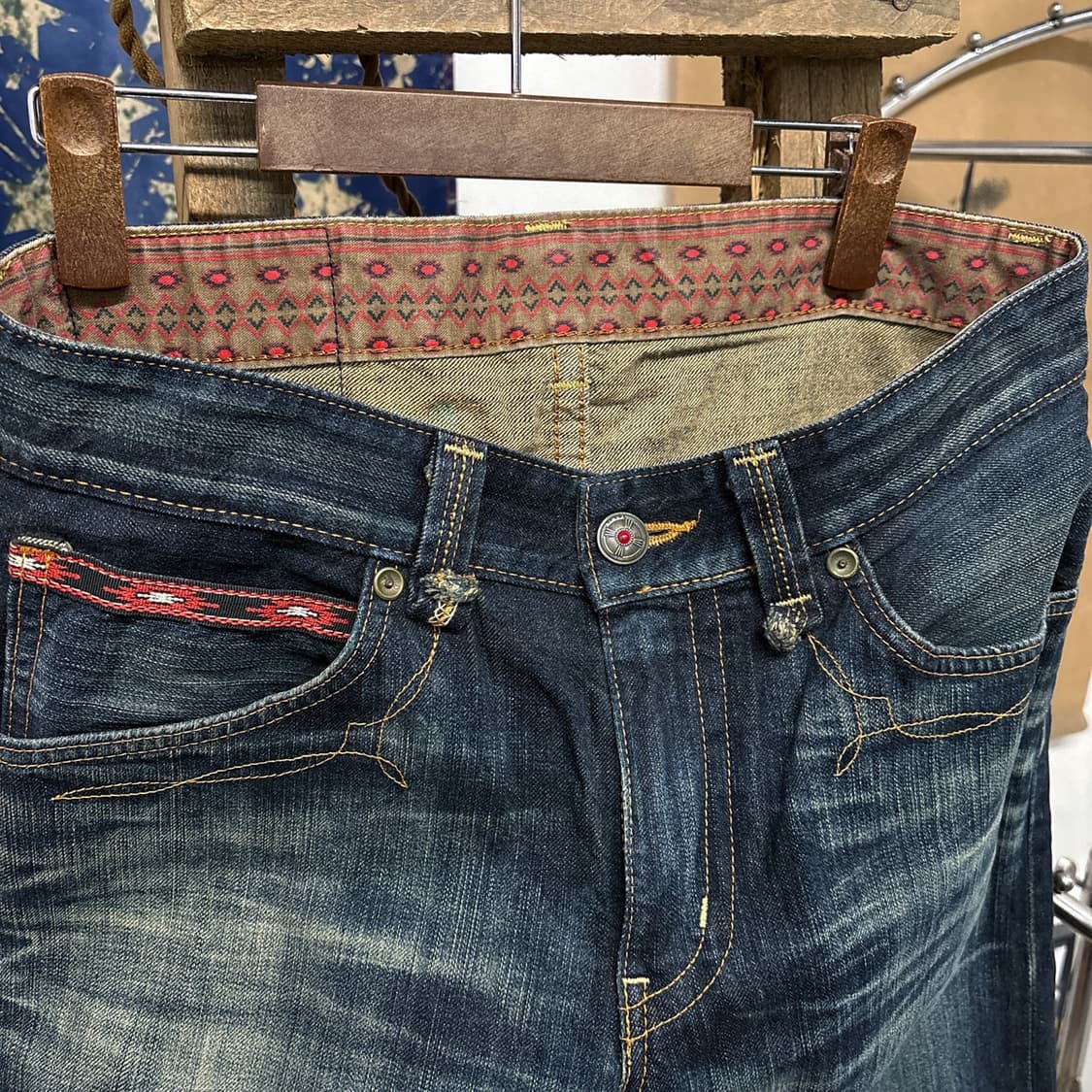 00s 에드윈 사우스웨스턴 무드 콘초버튼 커스텀 데님팬츠 N631 상품이미지6