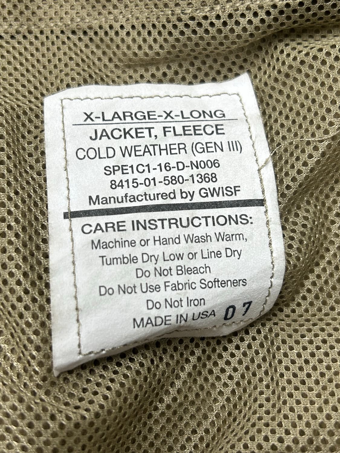 미군 Ecwcs level 3 Polartec Fleece [XL-XL] 상품이미지5