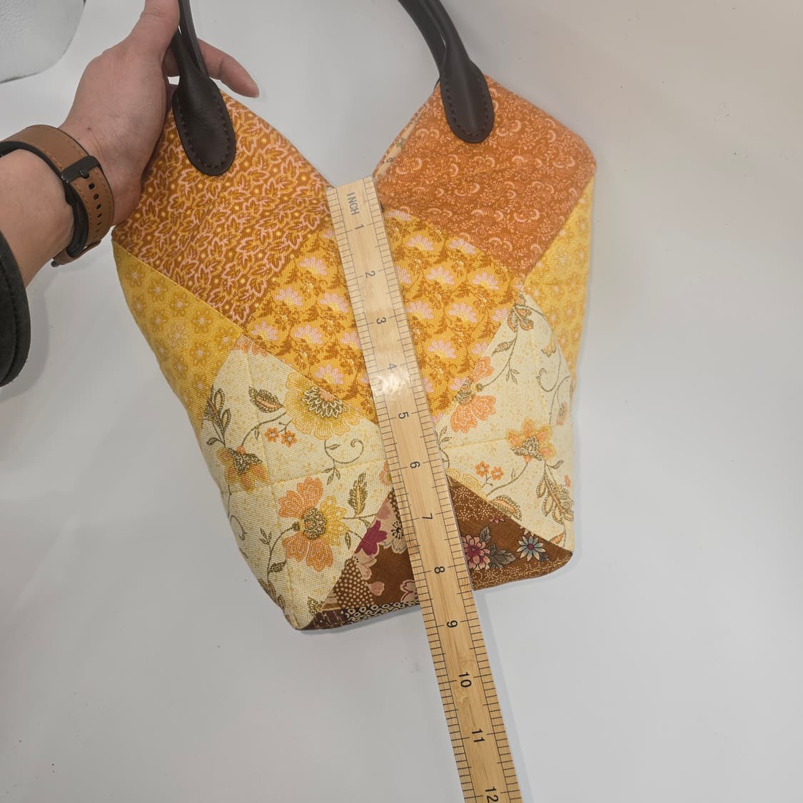 패치워크 플라워 토트백 브라운 톤 상품이미지6