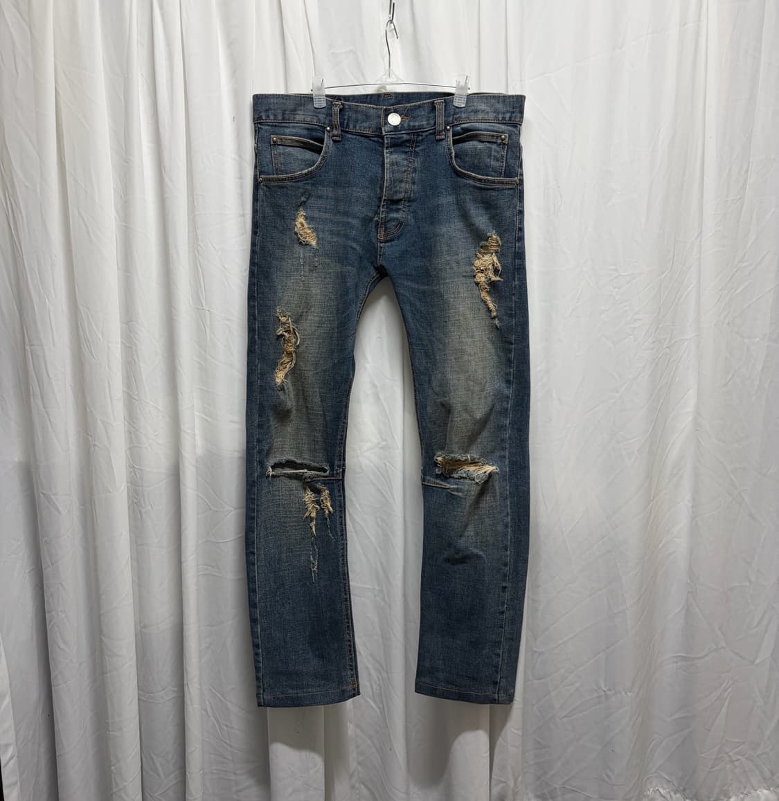 발망 아카이브 디스트로이드 워싱 슬림 데님 상품이미지1