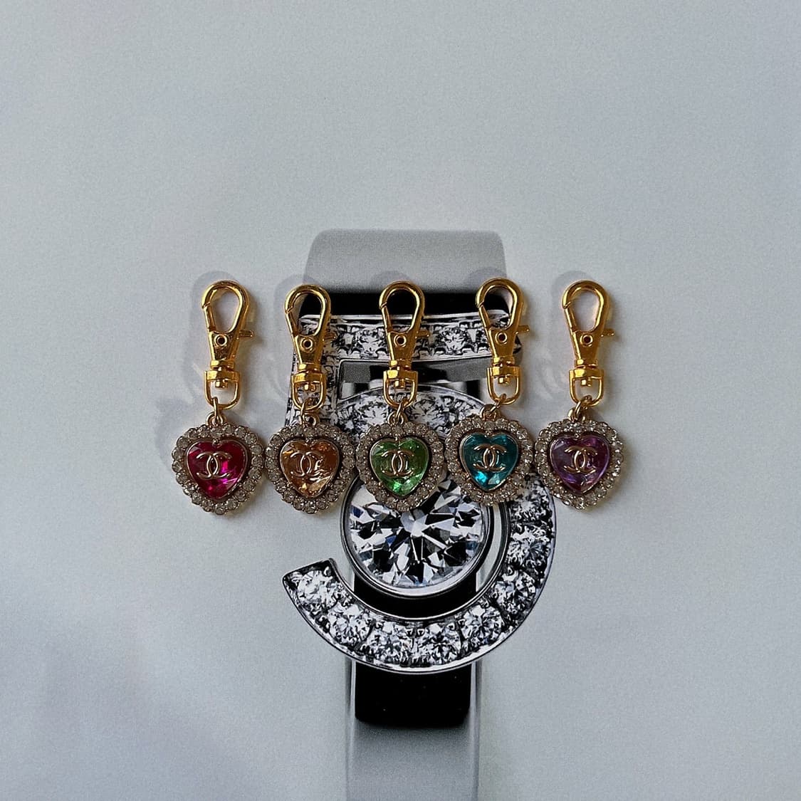 샤넬 하트캔디 크리스탈 골드 키링 상품이미지1