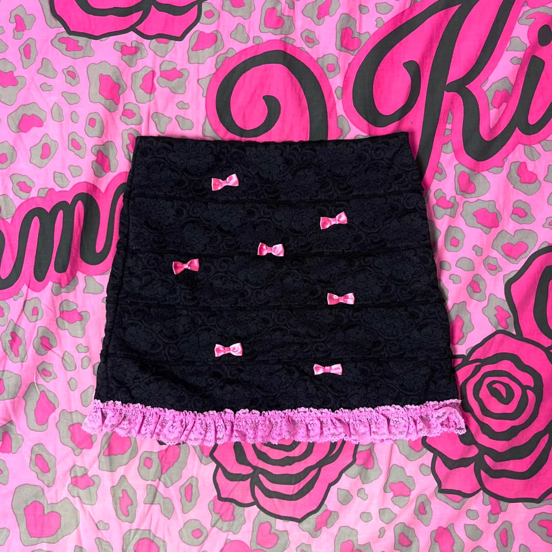 MA*RS마즈 블랙핑크 리본 프릴레이스 스커트 핀터 히메 오네갸루 아게하 상품이미지1