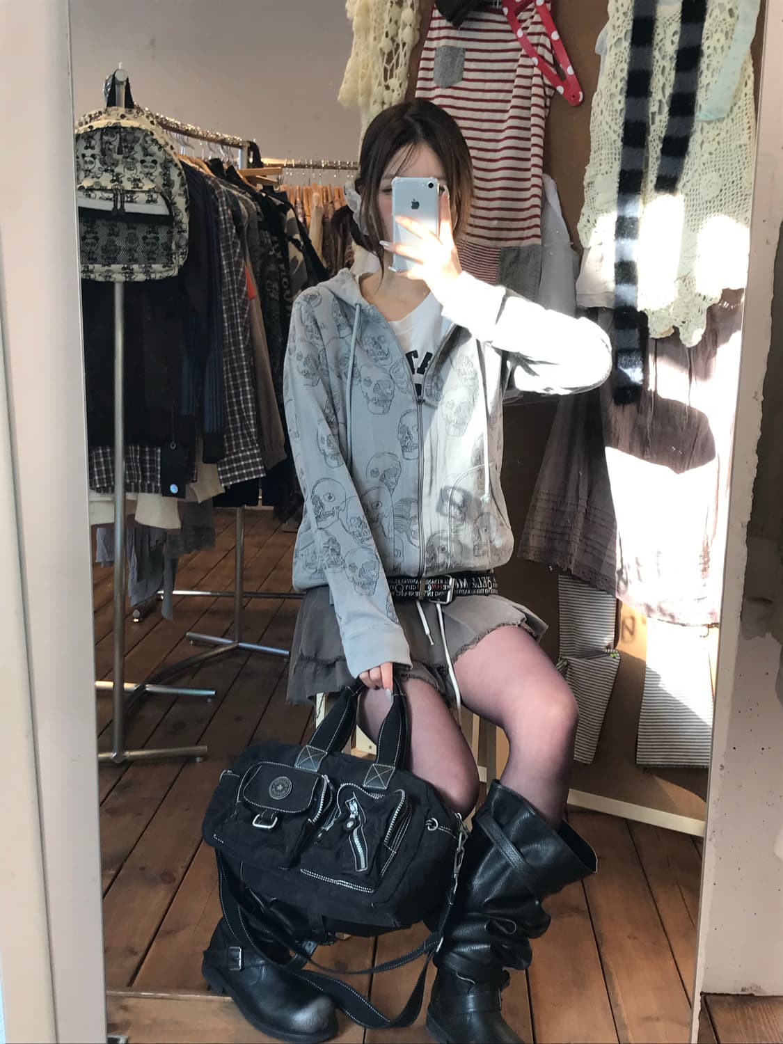 히스테릭글래머 스컬 후드집업 상품이미지2