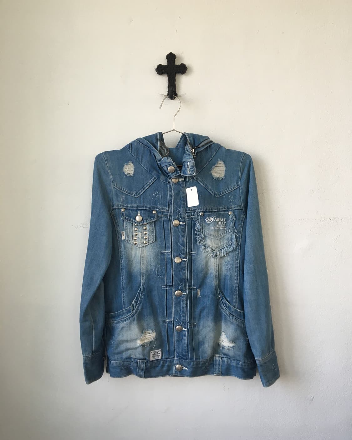 Damage stud point hood jacket 상품이미지2