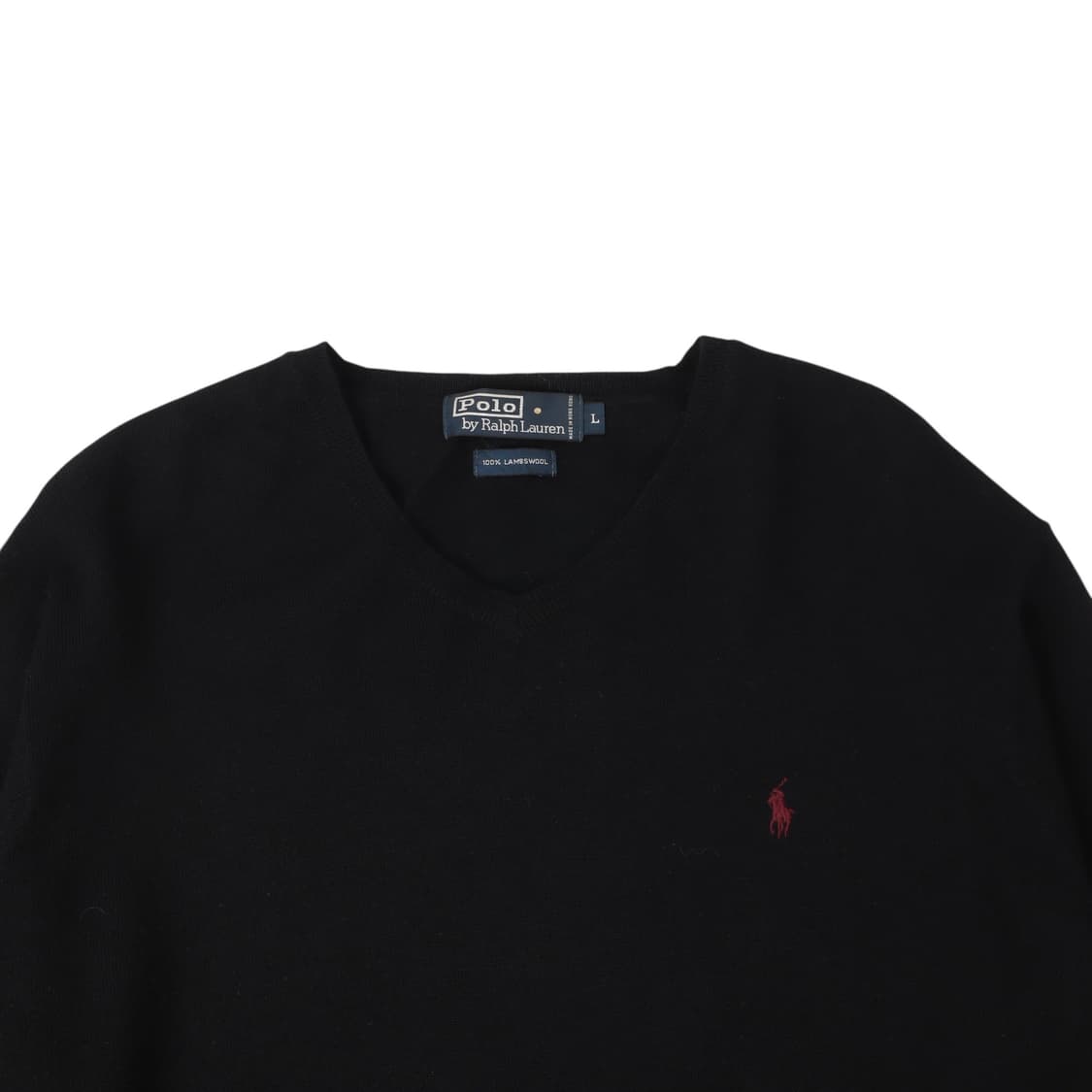 폴로 랄프로렌 블랙 램스울 브이넥 니트 상품이미지2