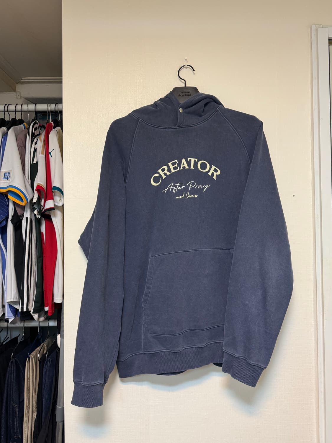 [에프터프레이] 프레센스 크리에이터 프린트 후디 네이비 L 상품이미지1