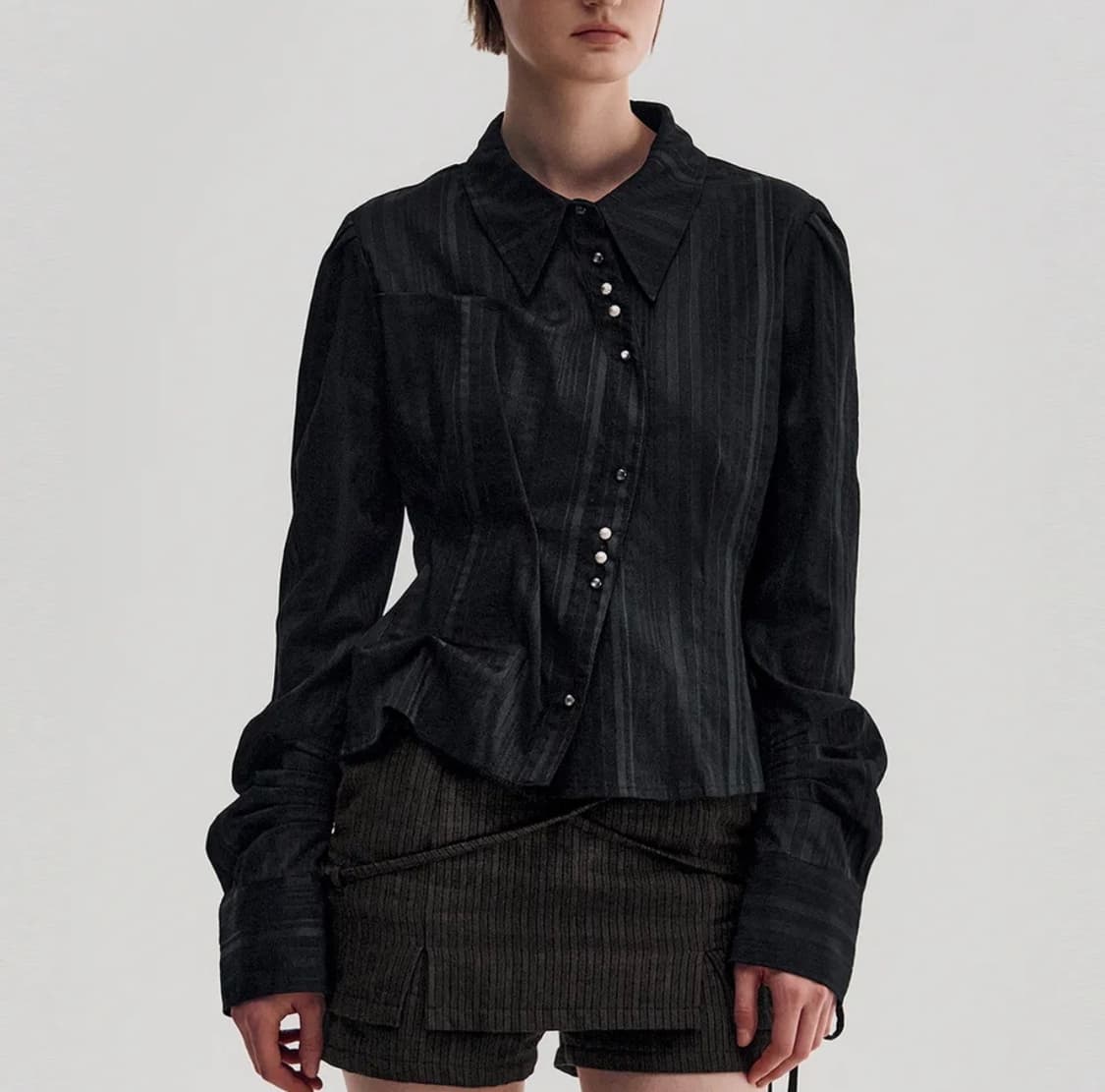 킴지수 DOZI 롱슬리브 버튼업 셔츠 블랙M 상품이미지1